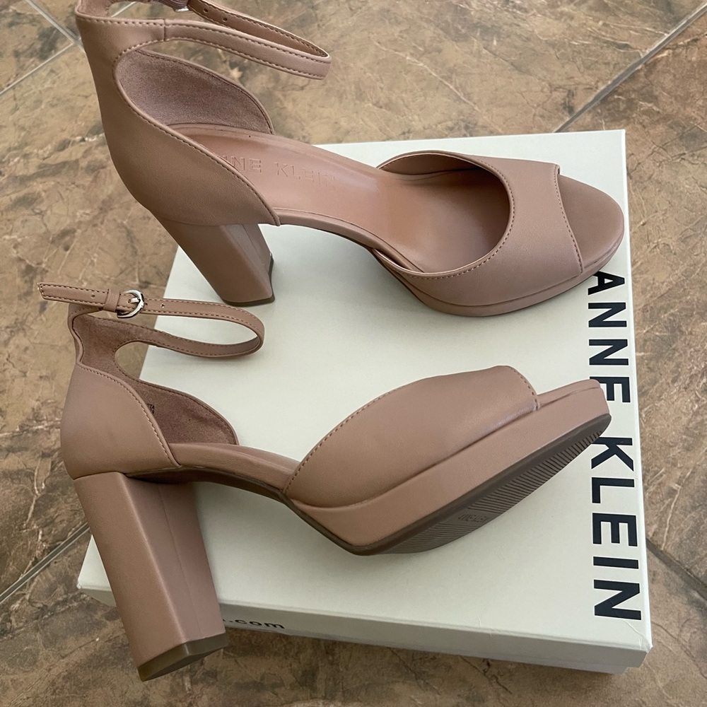 Anne Klein Women's Nude Platform Heels